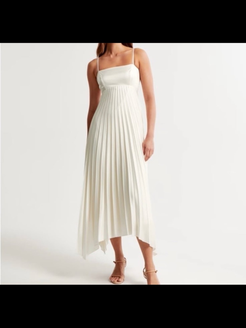 Abercrombie Giselle Clasp Back Pleated Midi Dress